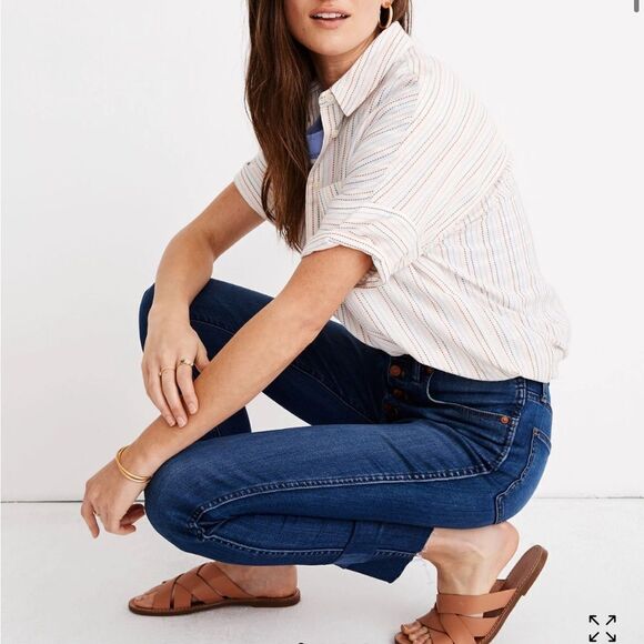 Madewell 10" High-Rise Skinny Crop Jeans: Button-Front TENCEL™ Denim Edition - Picture 4 of 8